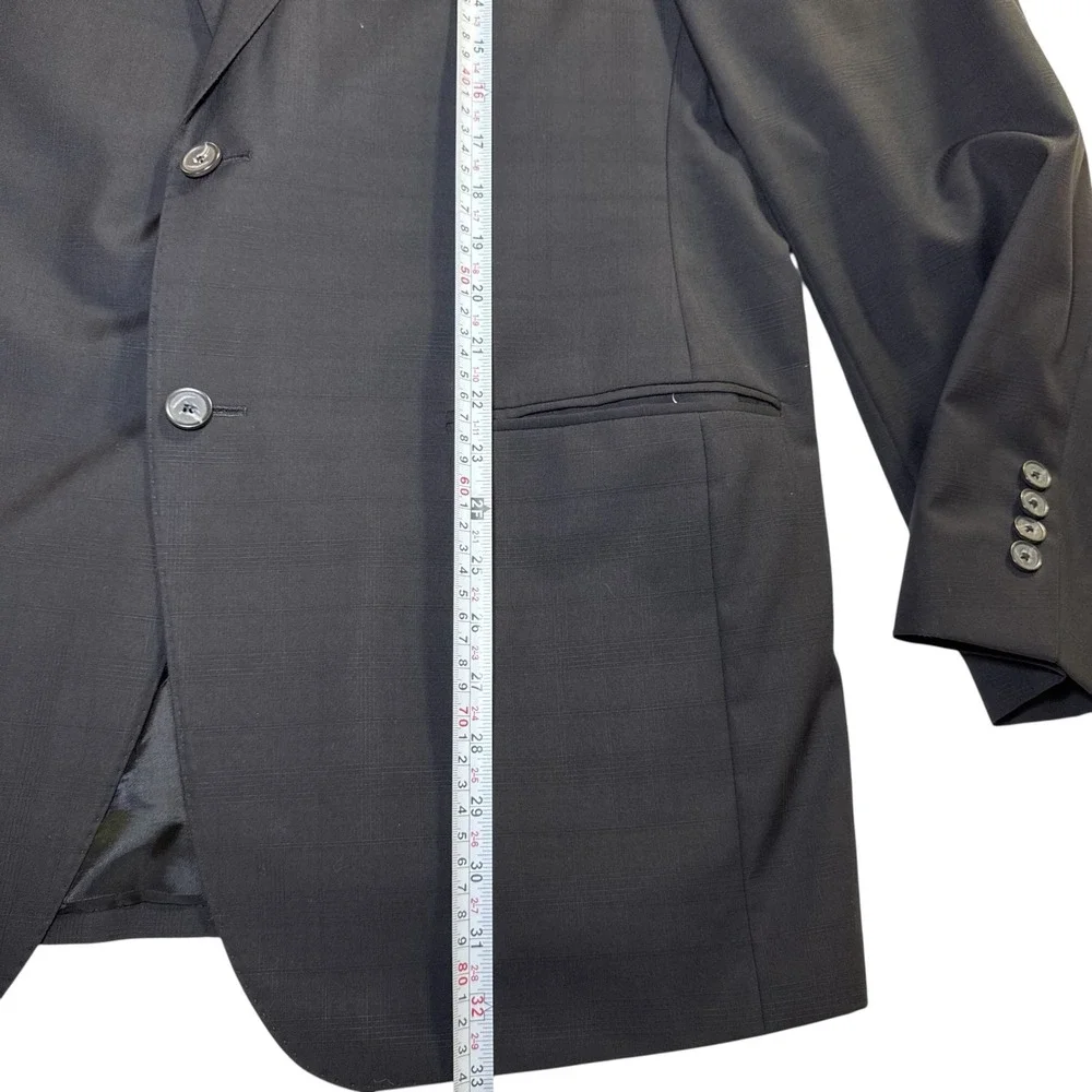 Samuelsohn SB Gable 42R Black Performance Blazer Super 130s Wool Canada Made